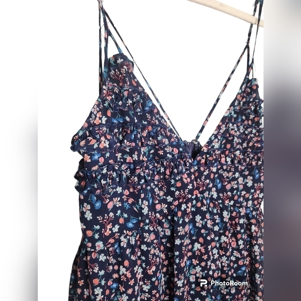 Trixxi Ditsy Double Strap Floral Mini Dress with Ruffle M - Picture 5 of 9